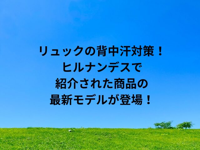 リュックの背中汗対策！ヒルナンデスで紹介された商品の最新モデル