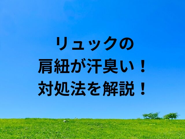 リュックの肩紐が汗臭い！